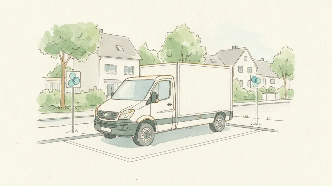 Halteverbotszone Mülheim an der Ruhr: Aquarellszene zur Planung